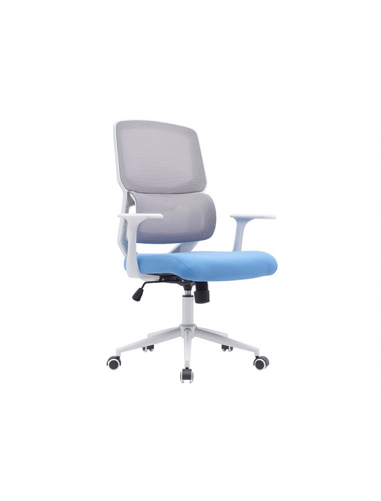 Silla q-connect oficina lucca malla base metalica alt max 1090 anc 700 prof 650 ruedas premium color blanco gris azul