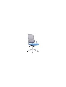 Silla q-connect oficina lucca malla base metalica alt max 1090 anc 700 prof 650 ruedas premium color blanco gris azul