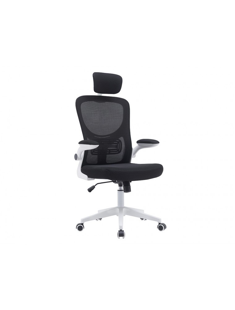 Silla q-connect ergonomica pal ermo malla base nylon alt max 1300 anc 610 prof 600 ruedas premium color blanco negro