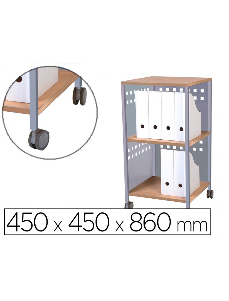 Carro multiusos rocada melamina 19 mm y acero pintado 450x450x860 mm