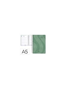 Agenda espiral liderpapel syros 15x21 cm 2024 dia pagina simple espiral color Verde papel 60 gr.