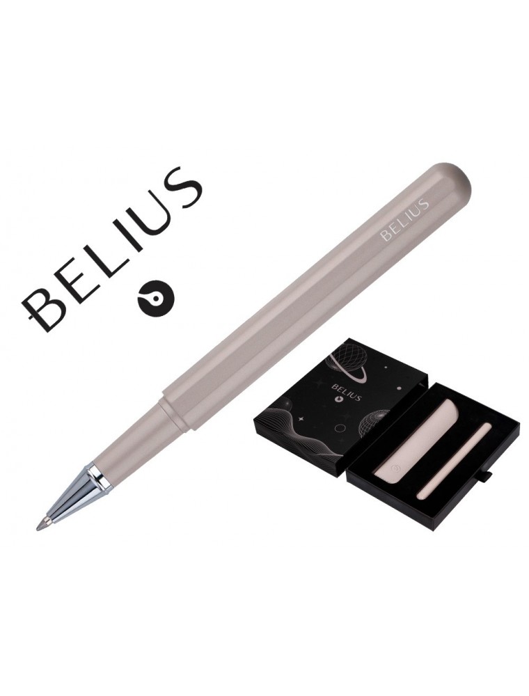 Roller Y Funda De Similpiel Belius Space B Color Minimalista Gris Tinta Azul Caja De Diseño