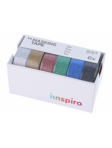 Set 6 cintas masking tape Serie Glitter