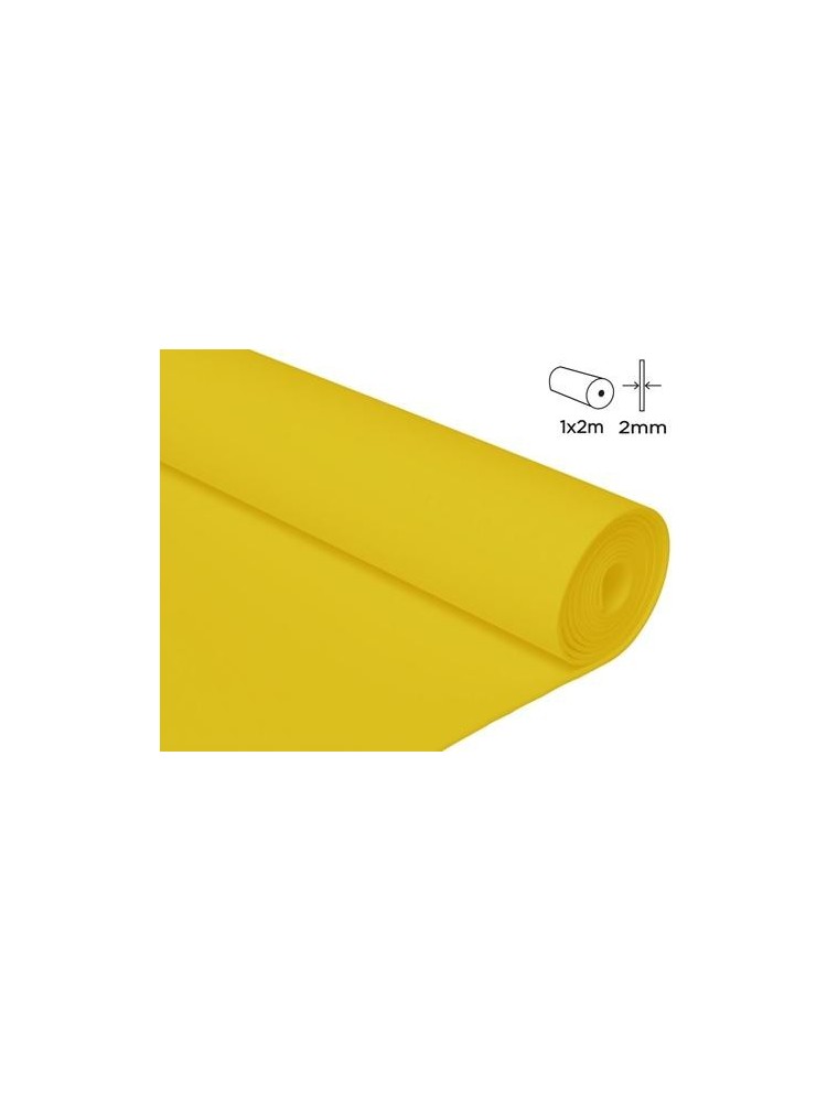Goma eva en rollo 100x200cm 2mm color amarillo