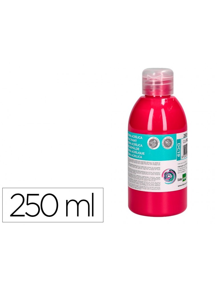 Pintura acrilica liderpapel bote de 250 ml magenta