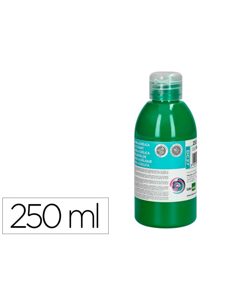 Pintura acrilica liderpapel bote de 250 ml verde oscuro