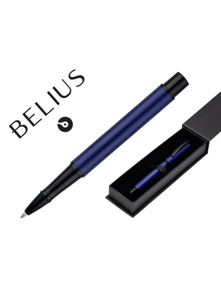 Roller Belius Turbo Aluminio Color Azul Y Negro Tinta Azul Caja De Diseño