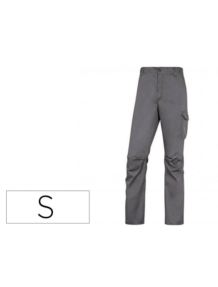 Pantalon de trabajo deltaplus cintura elastica 5 bolsillos color gris  negro talla s.