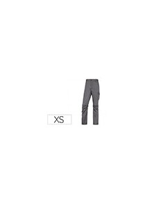 Pantalon de trabajo deltaplus cintura elastica 5 bolsillos color gris  negro talla xs.