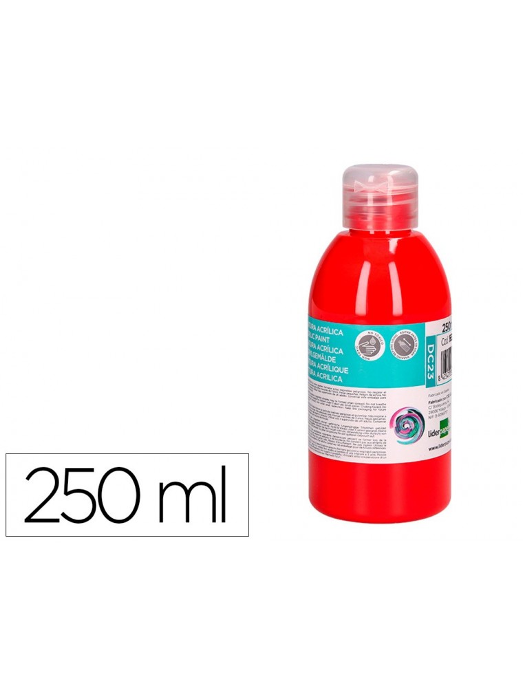 Pintura acrilica liderpapel bote de 250 ml rojo