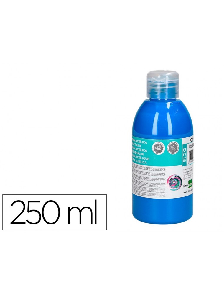 Pintura acrilica liderpapel bote de 250 ml cian