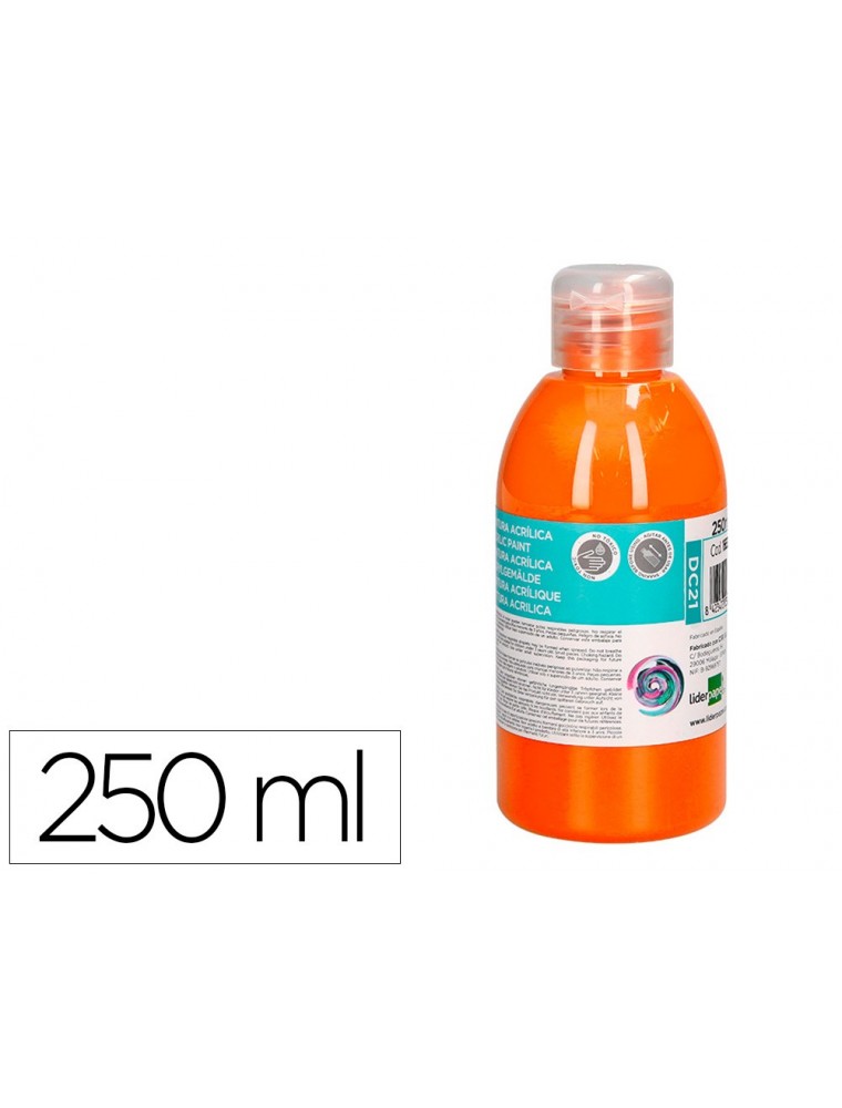 Pintura acrilica liderpapel bote de 250 ml naranja