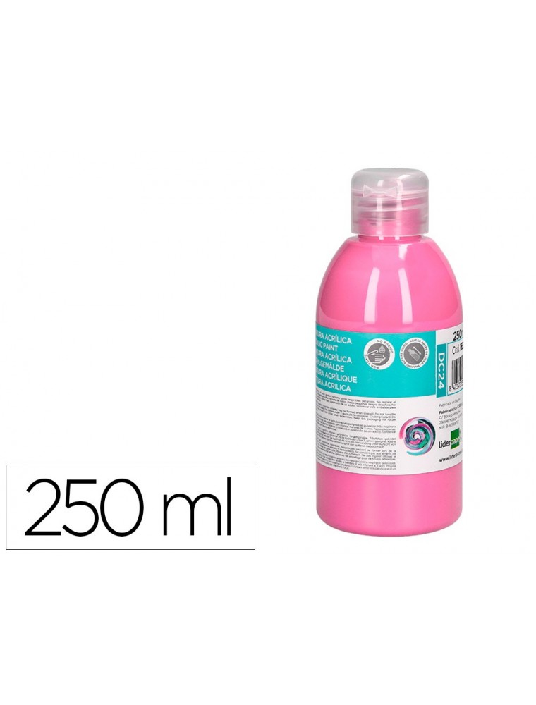 Pintura acrilica liderpapel bote de 250 ml rosa