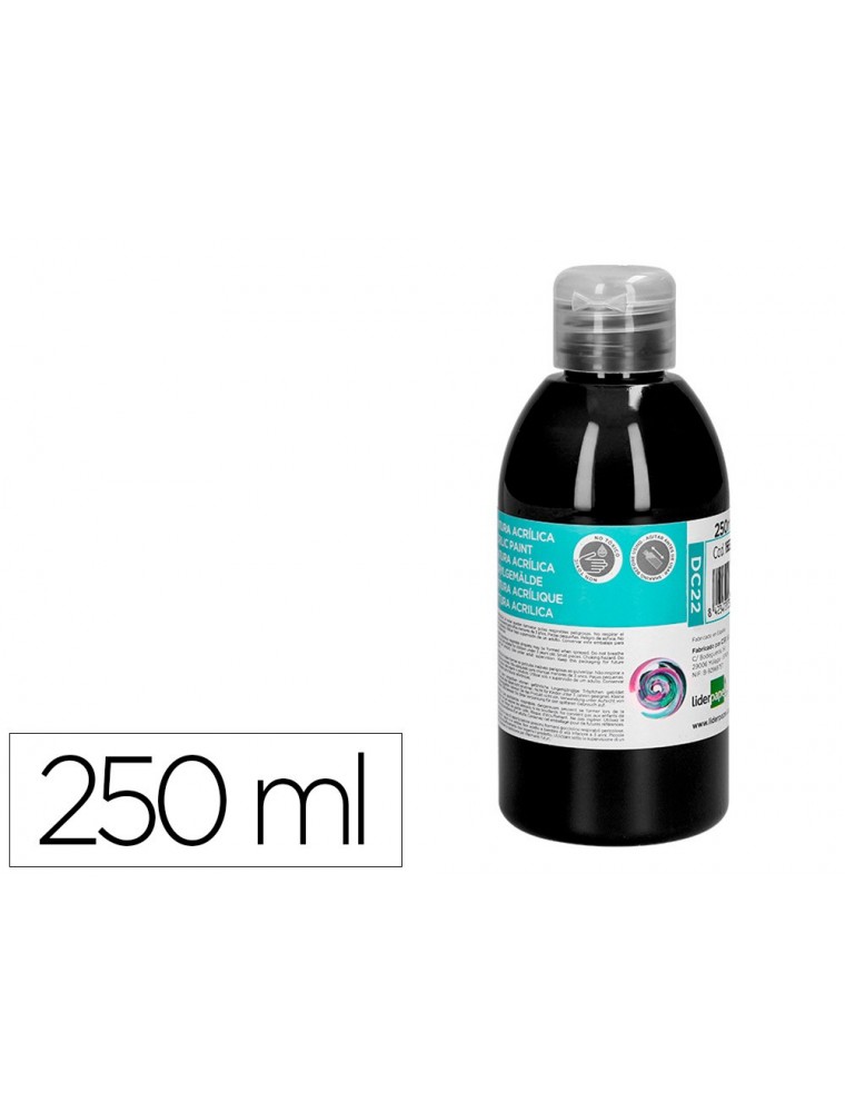 Pintura acrilica liderpapel bote de 250 ml negro