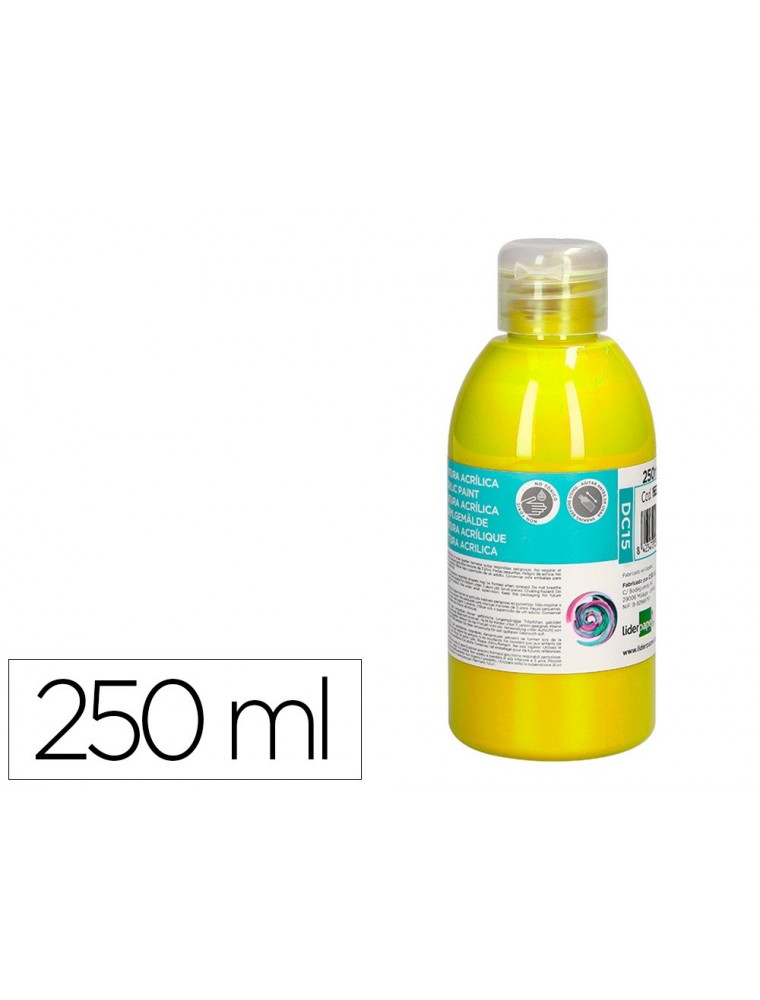 Pintura acrilica liderpapel bote de 250 ml amarillo