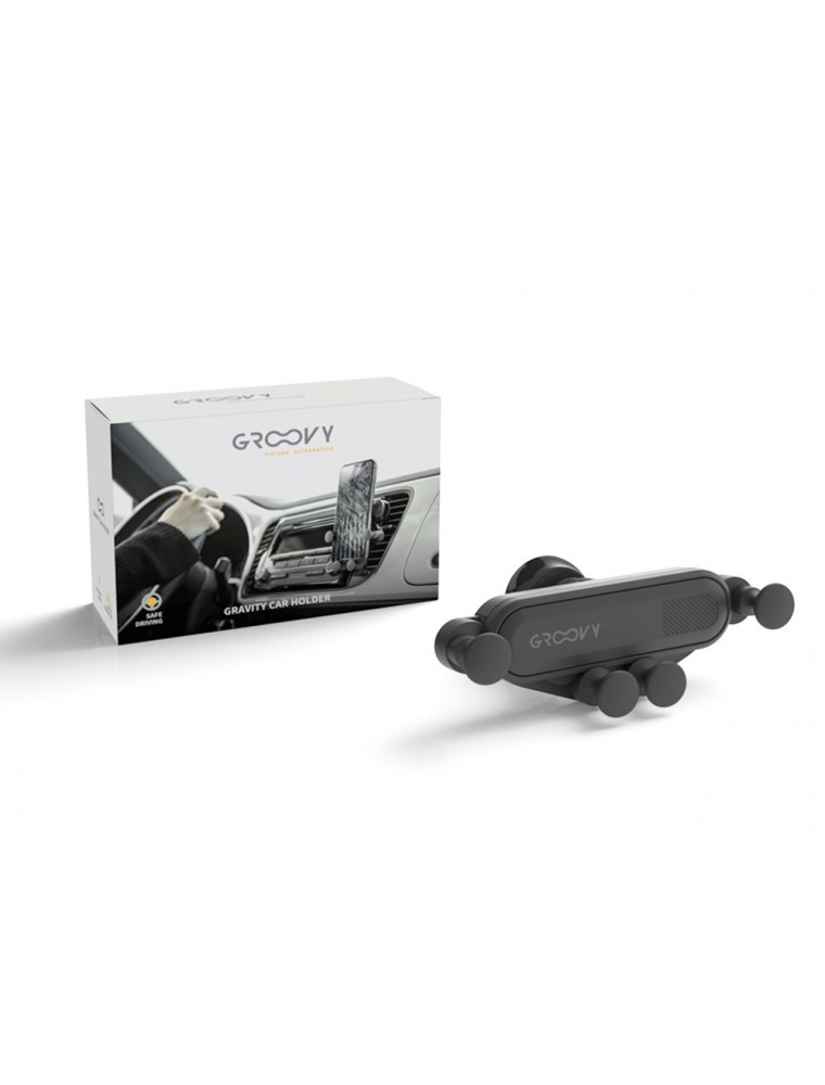 Soporte para movil groovy coche gravity color negro