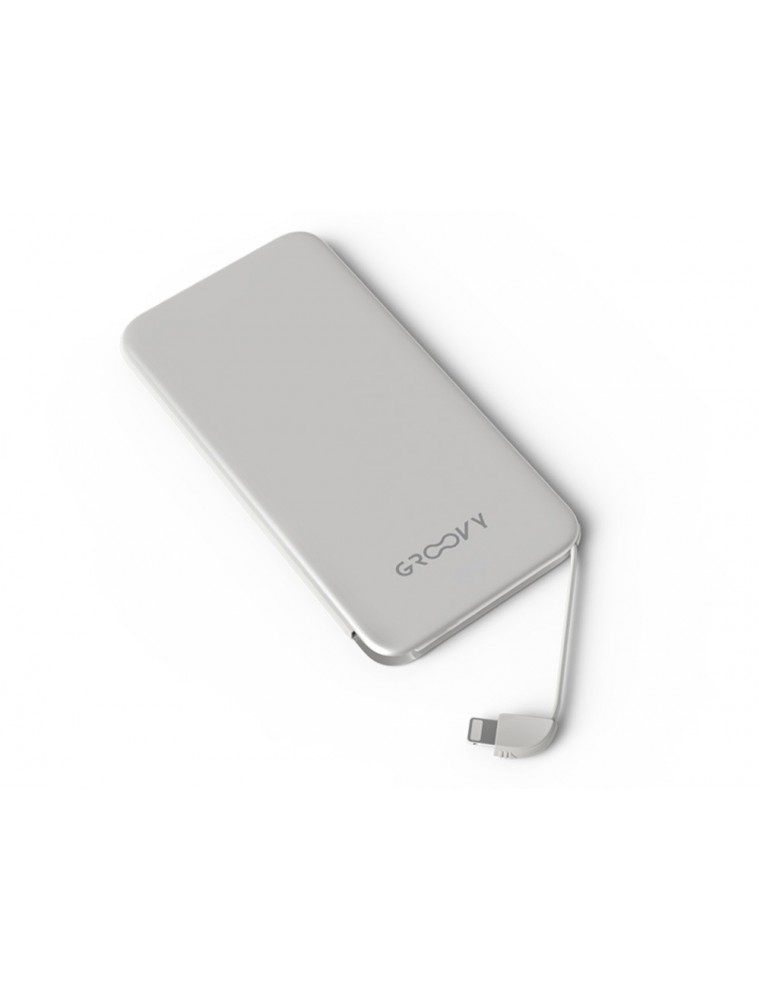 Bateria externa groovy 4000mah para dispositivos apple lightning color blanco