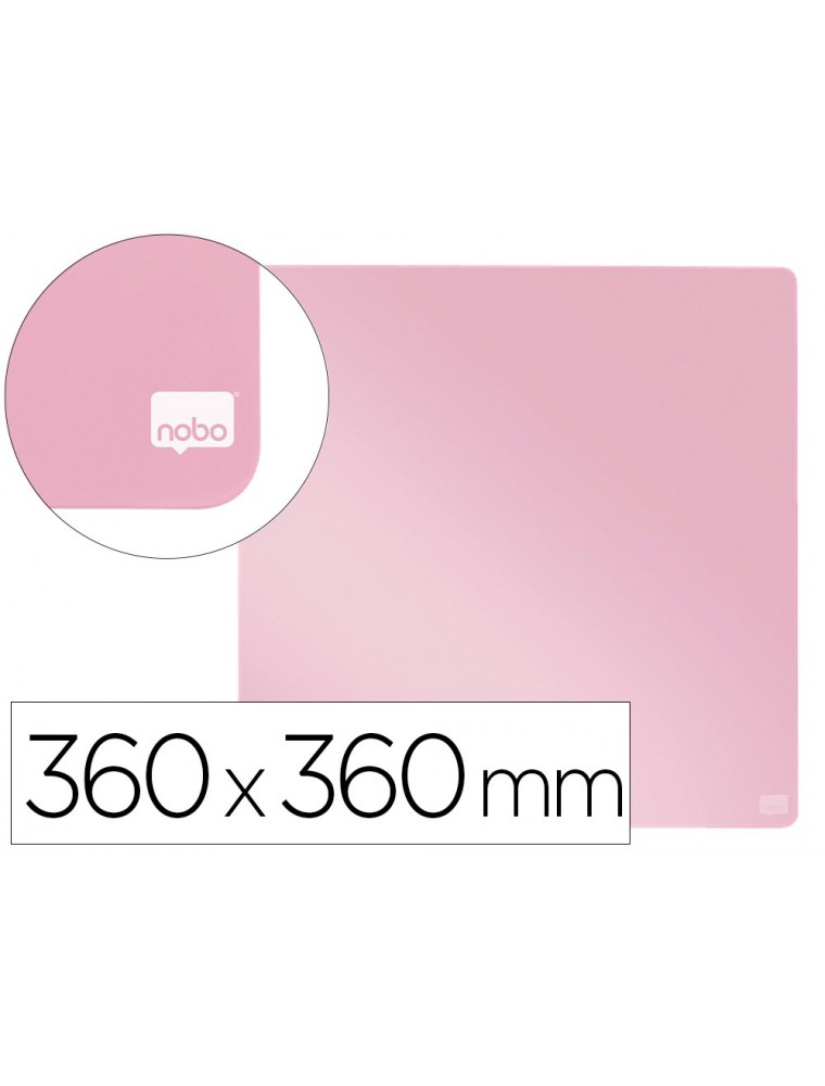 Pizarra nobo magnetica para el hogar color rosa 360x360 mm