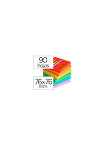 Bloc de notas adhesivas quita y pon post-it super sticky playful 76x76 mm 90 hojas 100 pefc pack de 6 unidades