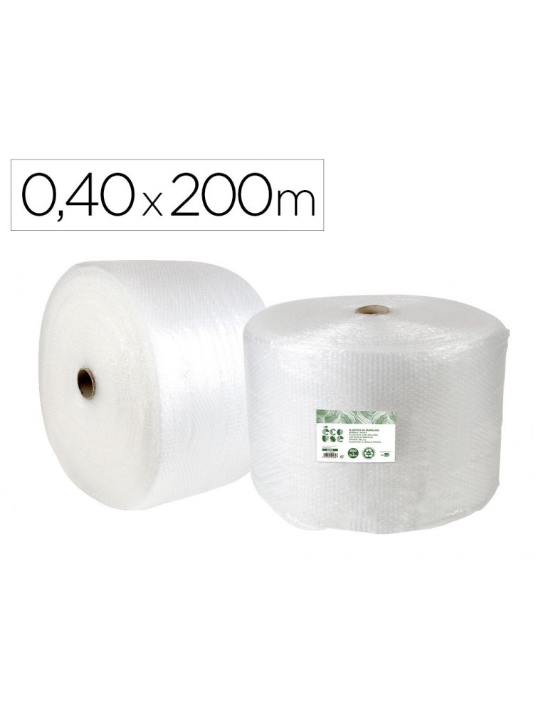 Plastico burbuja liderpapel ecouse 0.40x200m 30 de plastico reciclado