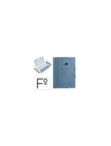 Carpeta liderpapel gomas folio 3 solapas carton pintado azul 410 gm2