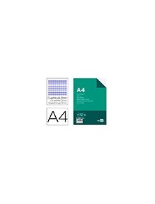 Recambio liderpapel a4 100 hojas 100gm2 cuadro 3mm con margen 4 taladros