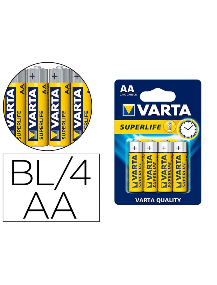 Pila varta salina superlife aa tipo r-06 blister de 4 unidades