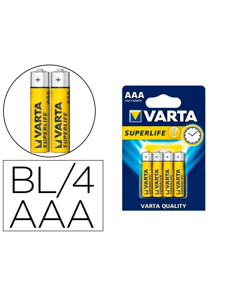 Pila varta salina superlife aaa tipo r-03 blister de 4 unidades