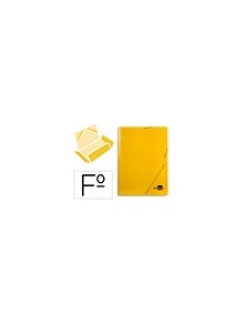 Carpeta liderpapel gomas folio 3 solapas carton plastificado color amarillo