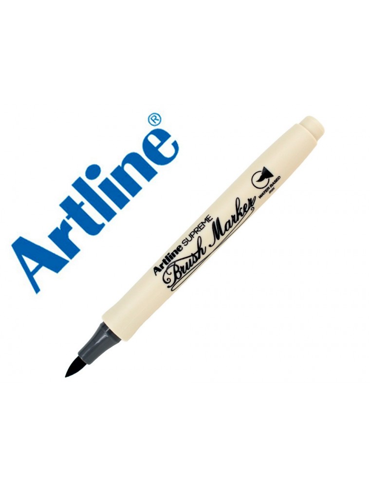 Rotulador artline supreme brush epfs pintura base de agua punta tipo pincel trazo fino gris