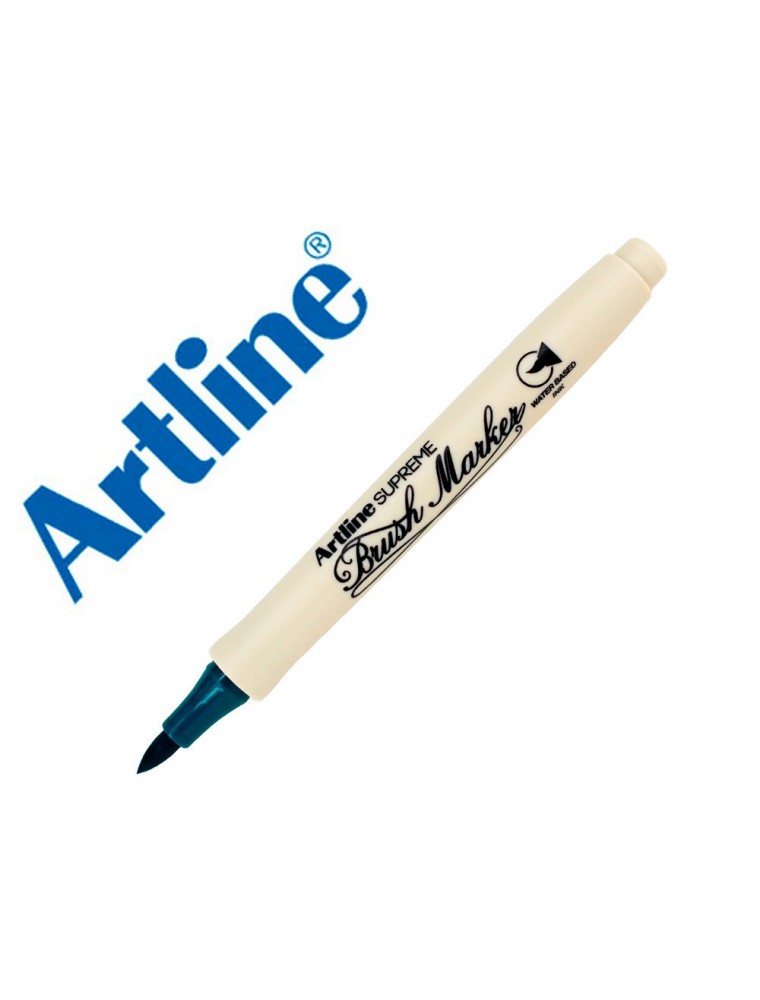 Rotulador artline supreme brush epfs pintura base de agua punta tipo pincel trazo fino verde oscuro