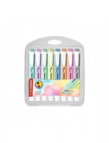 Rotulador stabilo fluorescente swing cool pastel estuche de 8 unidades colores surtidos