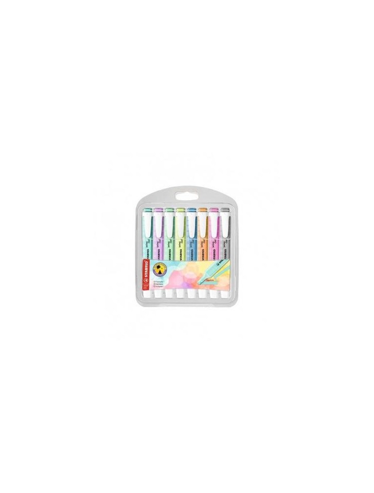 Rotulador stabilo fluorescente swing cool pastel estuche de 8 unidades colores surtidos