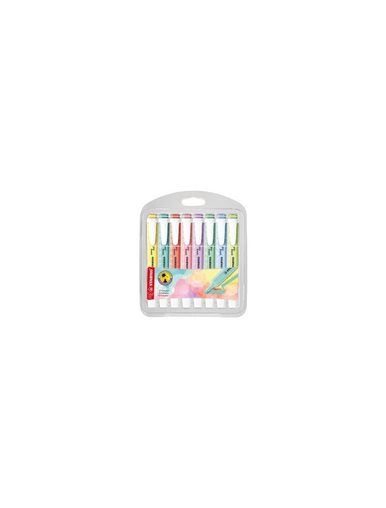 Rotulador stabilo fluorescente swing cool pastel estuche de 8 unidades colores surtidos