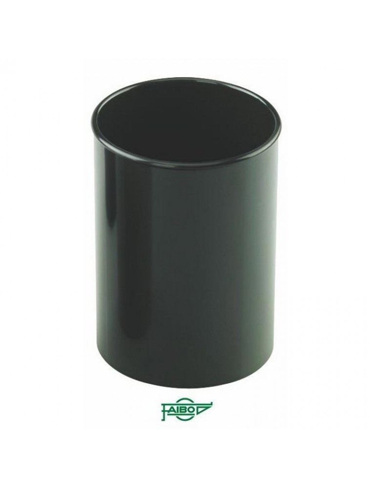 Cubilete portalapices faibo plastico reciclado color negro 78 mm diametro x 100 mm alto