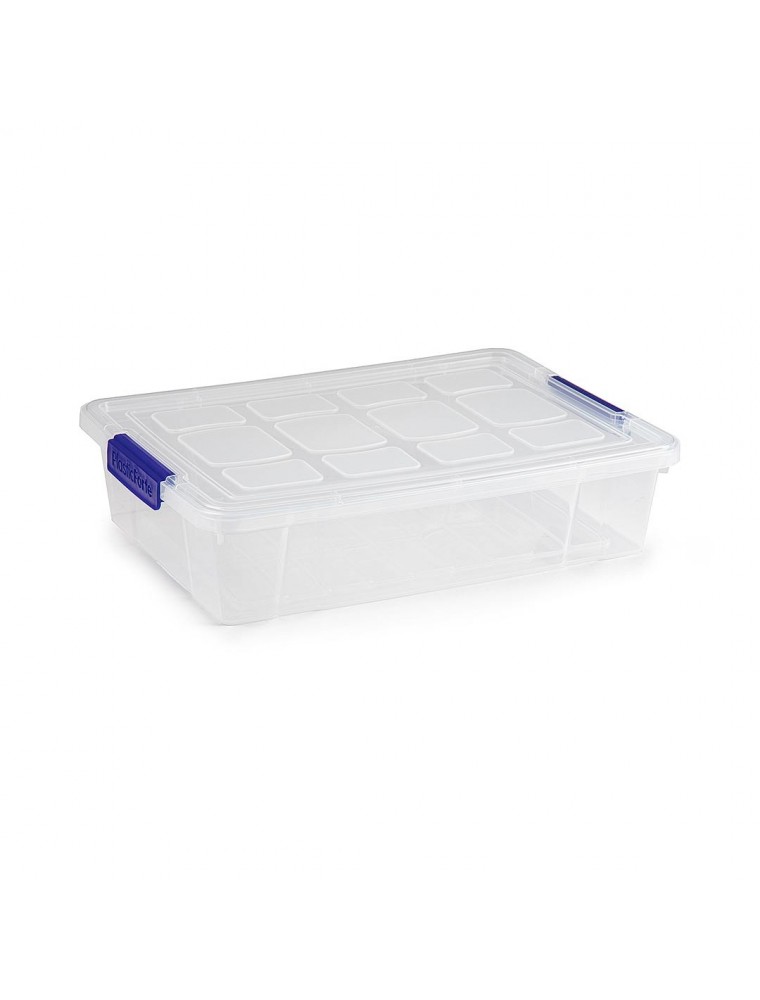 Contenedor plastico plasticforte 5 litros n 30 transparente con tapa 260x400x85 mm