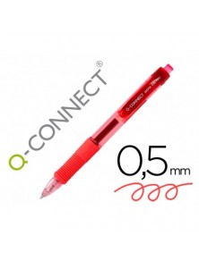 Boligrafo q-connect sigma retractil 0,5 mm color rojo