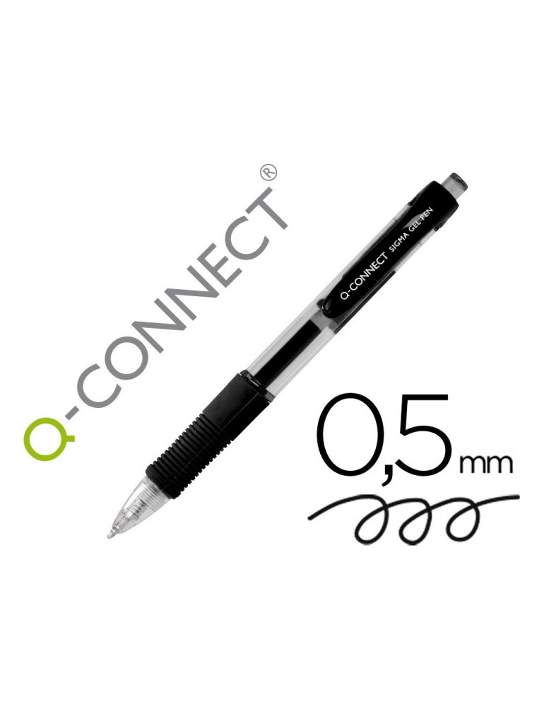 Boligrafo q-connect sigma retractil 0,5 mm color negro