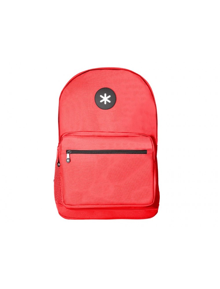 Cartera antartik mochila con asa y bolsillo frontal concremallera color rojo 320x140x430 mm