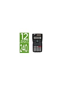 Calculadora liderpapel cientifica xf33 12 digitos 240 funciones con tapa solar y pilas color negro 156x85x20