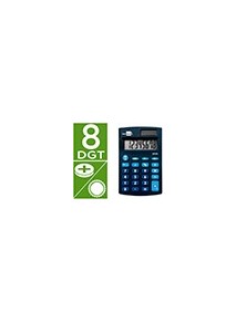 Calculadora liderpapel bolsillo xf06 8 digitos solar y pilas color azul 98x62x8 mm