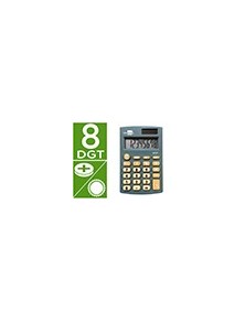 Calculadora liderpapel bolsillo xf07 8 digitos solar y pilas color gris 98x62x8 mm