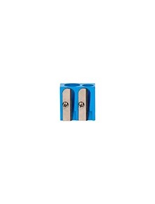 Sacapuntas liderpapel metalico cuña 2 usos color azul