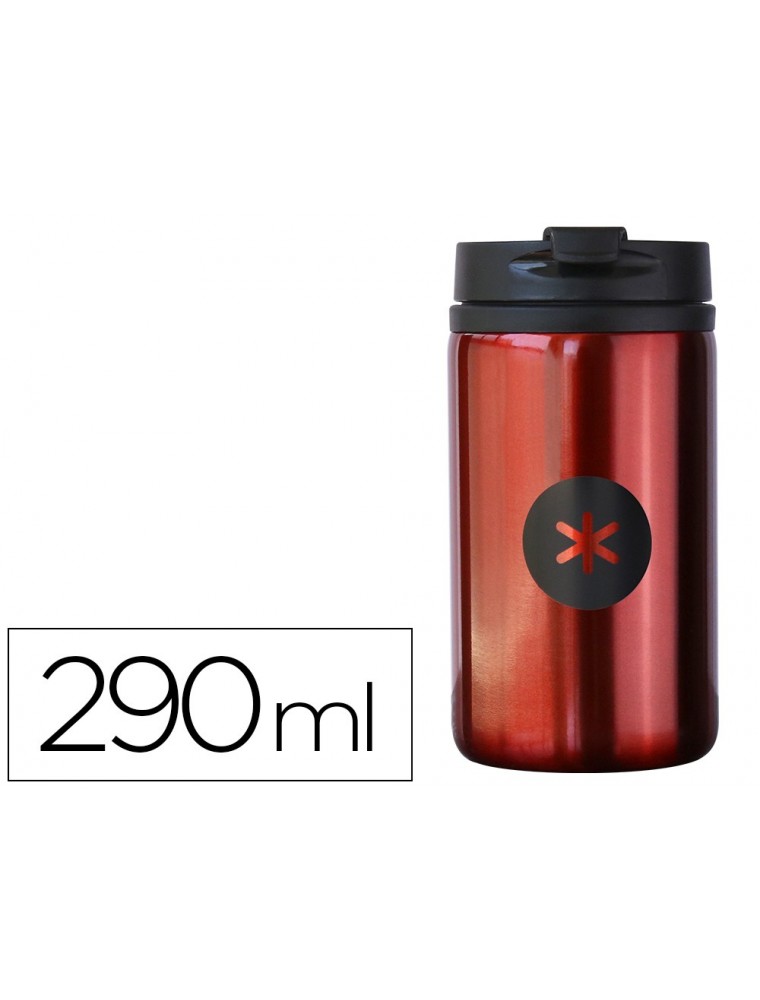 Vaso antartik acero inoxidable con tapa dosificador de seguridad y base acolchada 290 ml color rojo