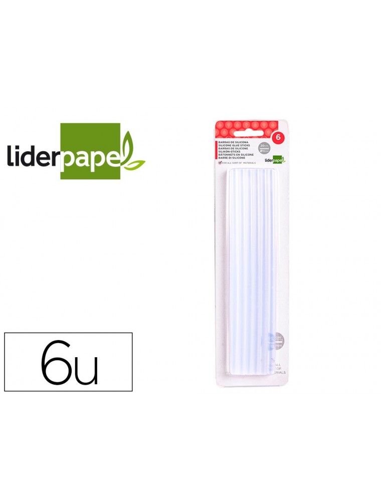 Barra termofusible liderpapel de 11 mm de diametro x 200 mm de largo blister de 6 unidades