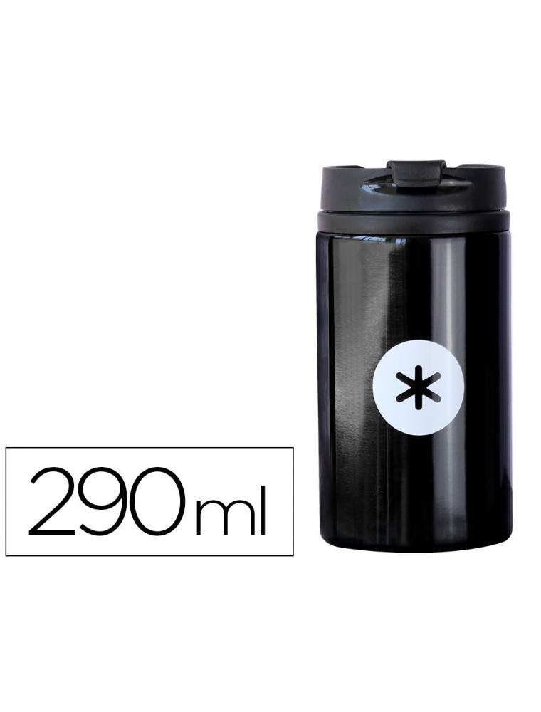 Vaso antartik acero inoxidable con tapa dosificador de seguridad y base acolchada 290 ml color negro