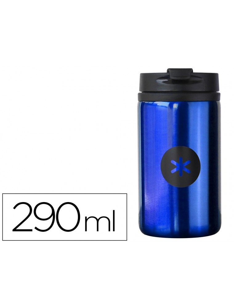 Vaso antartik acero inoxidable con tapa dosificador de seguridad y base acolchada 290 ml color azul