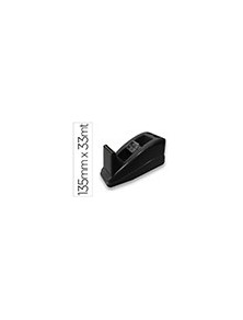 Portarrollo sobremesa q-connect plastico para cinta de 33 mt color negro 135x58x60 mm