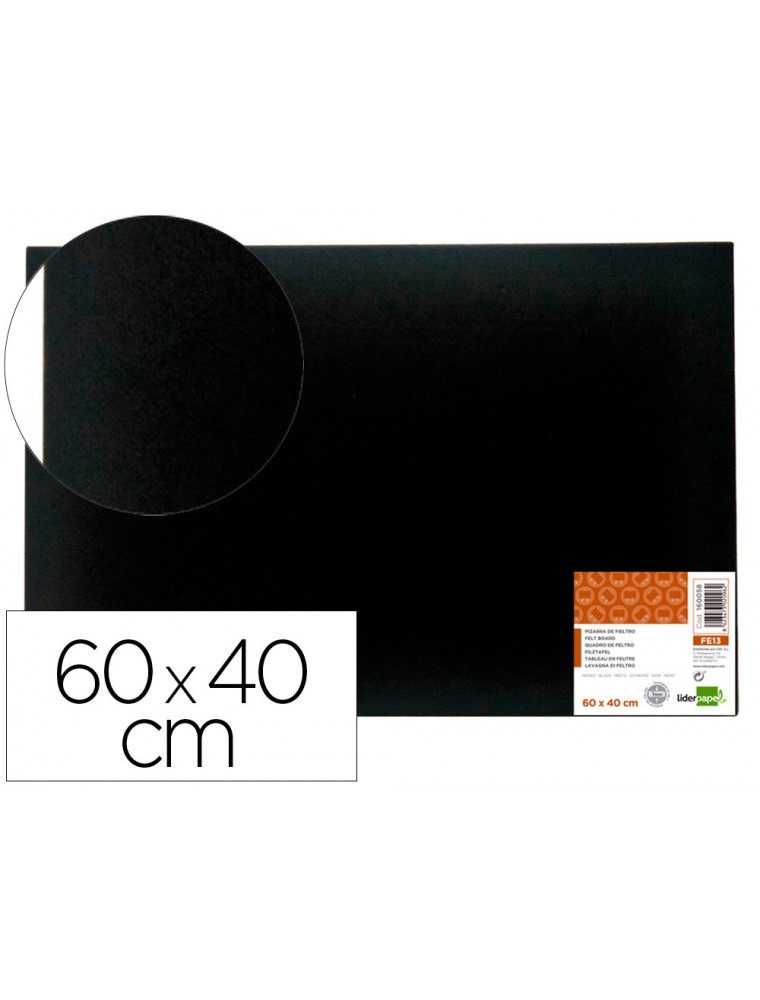 Tablero de anuncios liderpapel fieltro color negro 40x60 cm