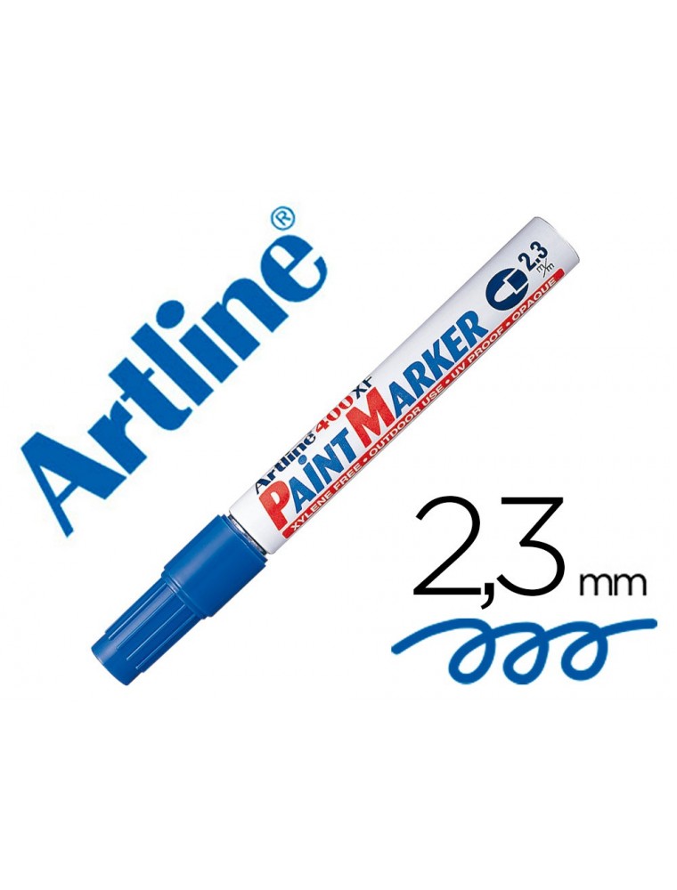 Rotulador artline marcador permanente ek-400 xf azul -punta redonda 2.3 mm -metal caucho y plastico